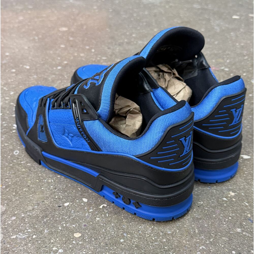 Louis Vuitton Trainer Blue/Black Monogram Sneakers - Picture 7 of 11